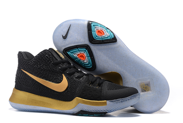 Nike Kyrie 3 Black Metallic Gold Shoes